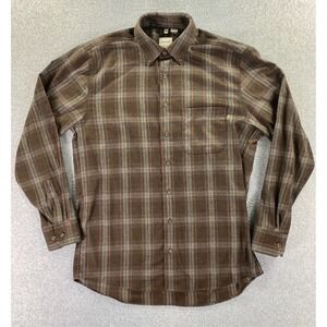 Haupt Men's Long Sleeve Button Down Shirt Size M 39/40 15 1/2 Brown Plaid Pocket
